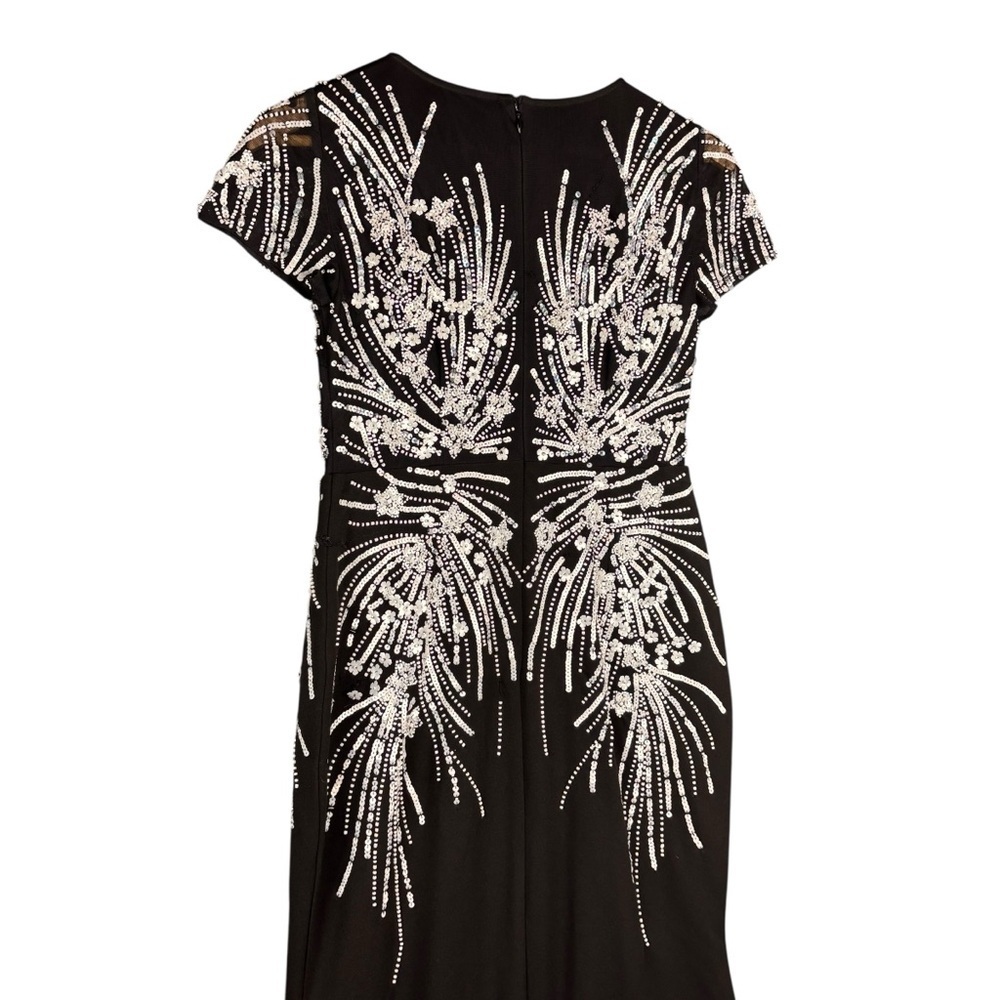 Adrianna Papell Black Sequin Beaded T-Shirt Gown – Sz 2P (Excellent Condition) - Picture 5 of 16